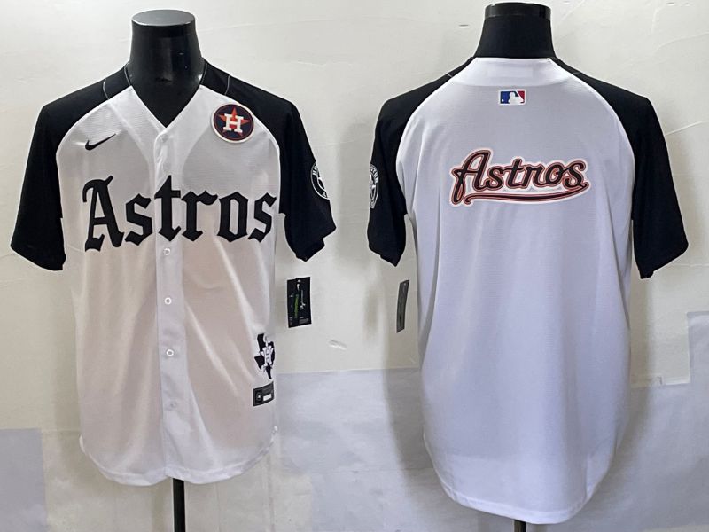 Men 2025 Houston Astros Blank White Black Five generations Joint Name Nike MLB Jersey style 20->houston astros->MLB Jersey